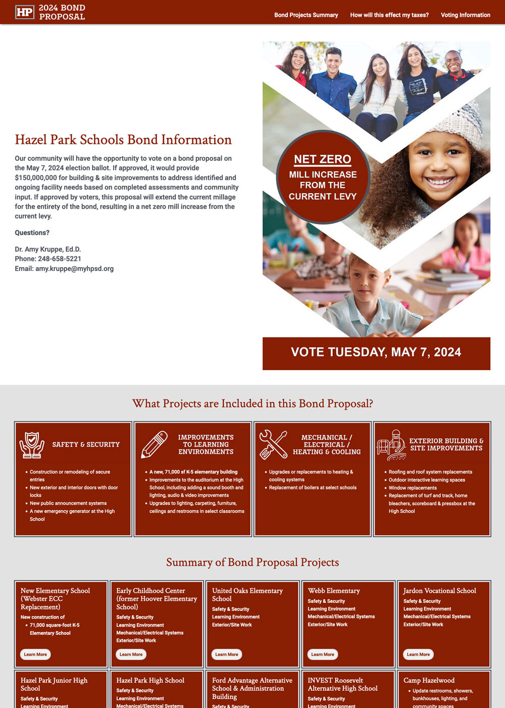 Hazel Park Schools Bond Pupsite